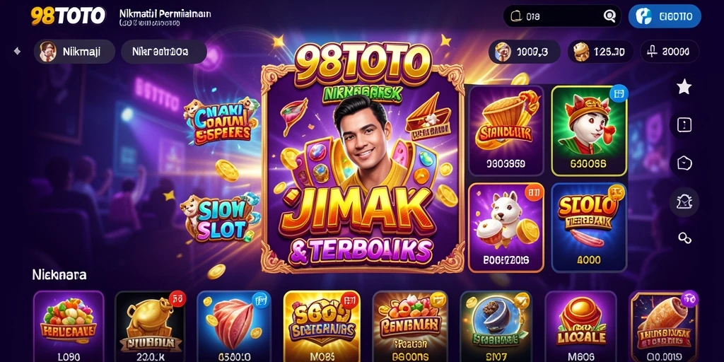 Gameplay seru dari slot 98TOTO dengan berbagai tema menarik.