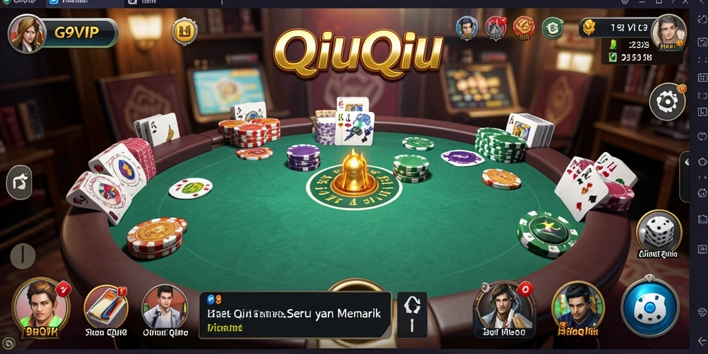 Screenshot gameplay G9VIP menampilkan momen seru bertanding QiuQiu.
