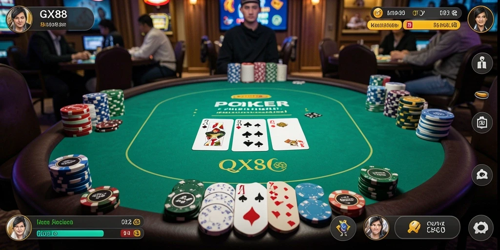 Tangkapan layar GX88 menampilkan gameplay seru dan interaktif permainan Poker.