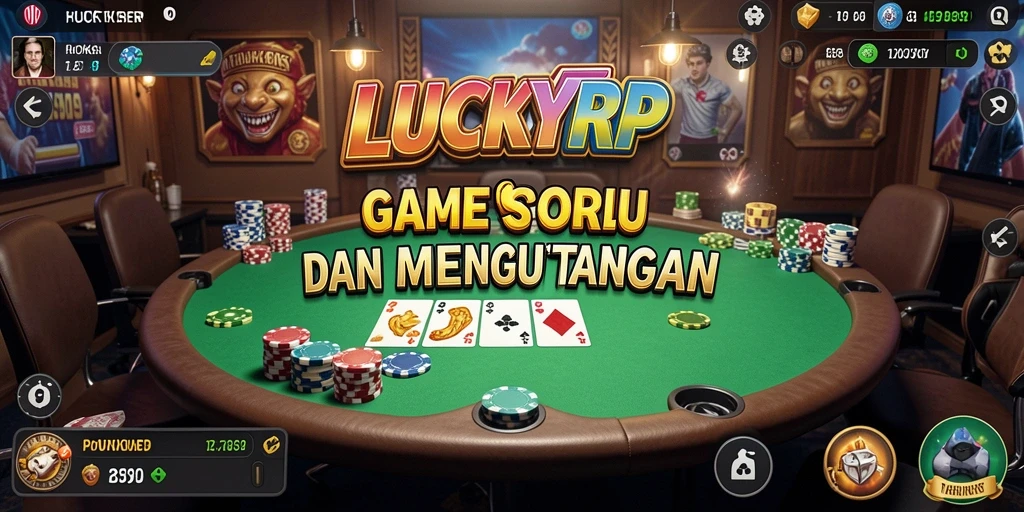 Screenshot gameplay LUCKYRP menampilkan momen seru kompetisi poker.