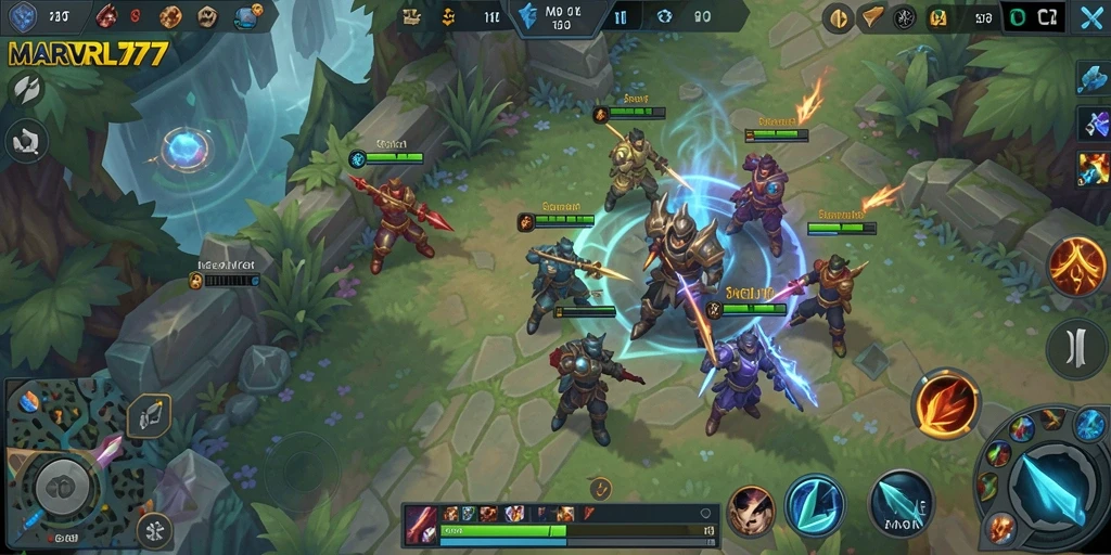 Tampilan gameplay seru di MARVRL77 dengan pertarungan strategis.