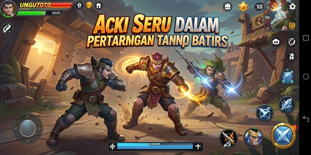 Screenshot UNGUTOTO menunjukkan pertarungan aksi yang intens.